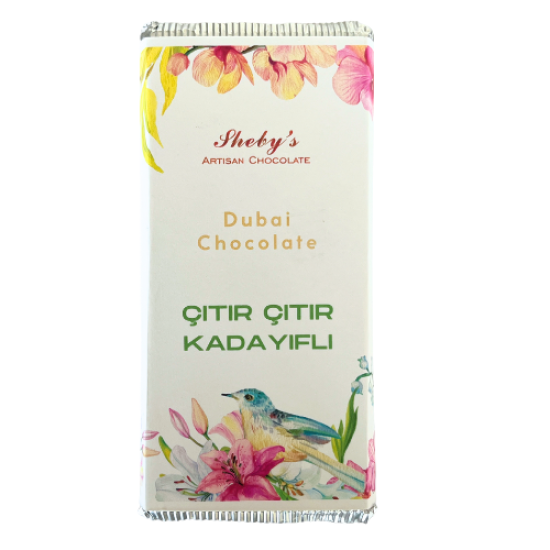 Çıtır Kadayıflı Antep Fıstığı Dolgulu Sütlü Tablet Çikolata 200gr (Dubai Çikolatası)